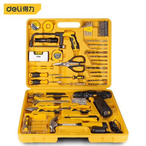 得力小電鉆38件套家用工具箱套裝電動(dòng)螺絲刀充電式鋰電手電鉆電轉(zhuǎn)